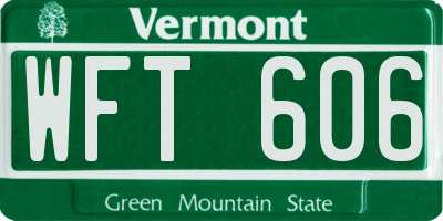 VT license plate WFT606