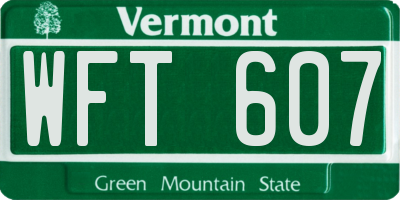 VT license plate WFT607