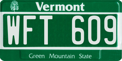 VT license plate WFT609
