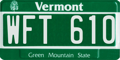 VT license plate WFT610