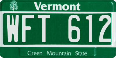 VT license plate WFT612
