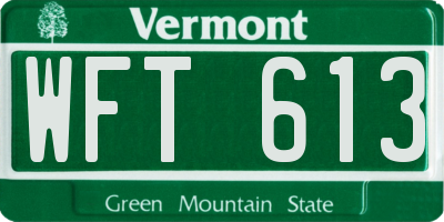 VT license plate WFT613
