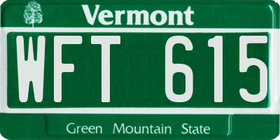 VT license plate WFT615