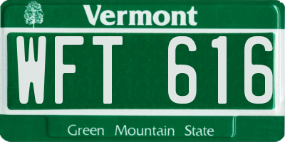VT license plate WFT616