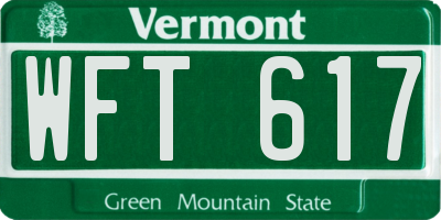 VT license plate WFT617