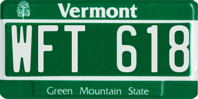 VT license plate WFT618