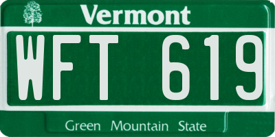 VT license plate WFT619