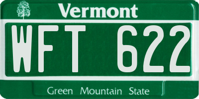VT license plate WFT622