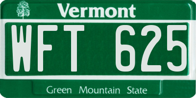 VT license plate WFT625