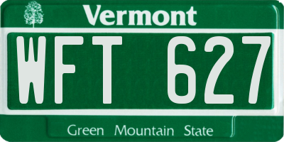 VT license plate WFT627