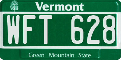 VT license plate WFT628