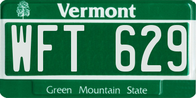 VT license plate WFT629