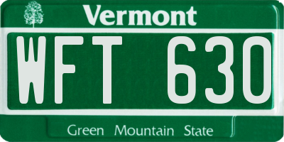 VT license plate WFT630