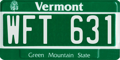 VT license plate WFT631