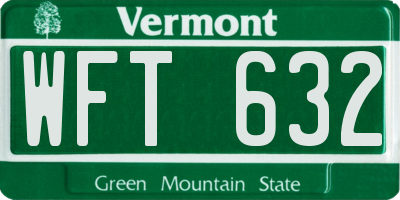 VT license plate WFT632