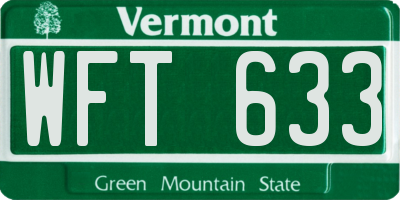 VT license plate WFT633