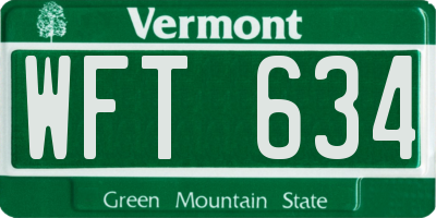 VT license plate WFT634