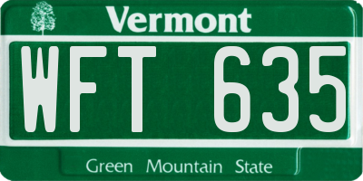 VT license plate WFT635
