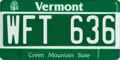VT license plate WFT636