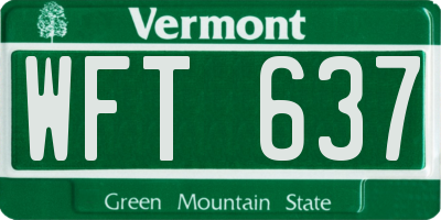 VT license plate WFT637