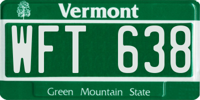 VT license plate WFT638