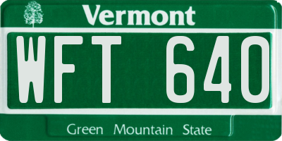 VT license plate WFT640