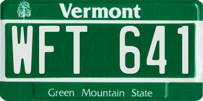 VT license plate WFT641