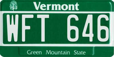 VT license plate WFT646