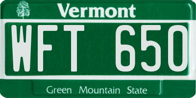 VT license plate WFT650