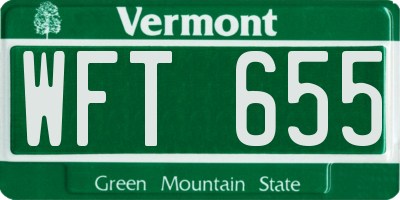 VT license plate WFT655