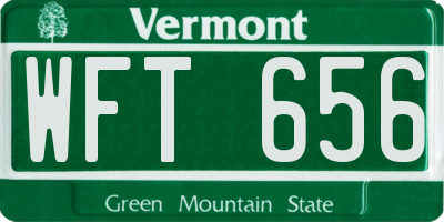 VT license plate WFT656