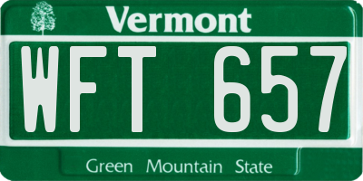 VT license plate WFT657