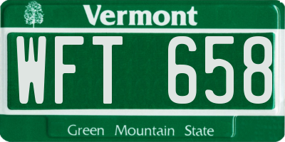 VT license plate WFT658
