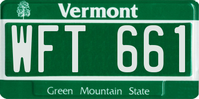 VT license plate WFT661