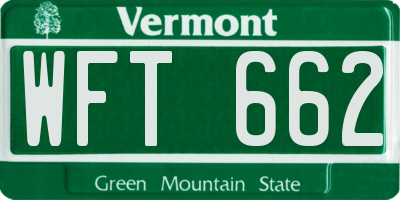 VT license plate WFT662