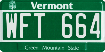 VT license plate WFT664