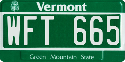 VT license plate WFT665