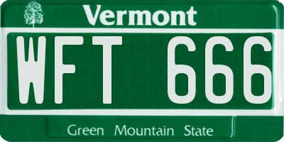 VT license plate WFT666