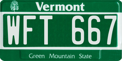 VT license plate WFT667