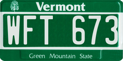 VT license plate WFT673