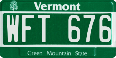 VT license plate WFT676