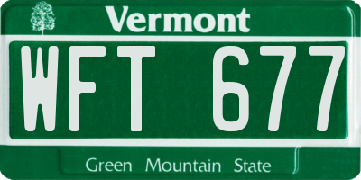 VT license plate WFT677