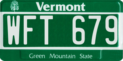 VT license plate WFT679