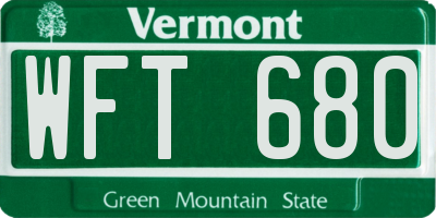 VT license plate WFT680