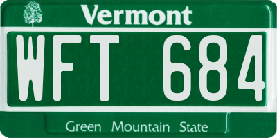 VT license plate WFT684