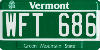 VT license plate WFT686