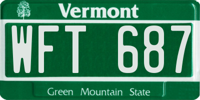 VT license plate WFT687