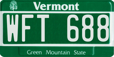 VT license plate WFT688
