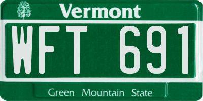 VT license plate WFT691