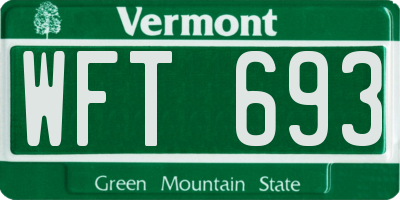 VT license plate WFT693